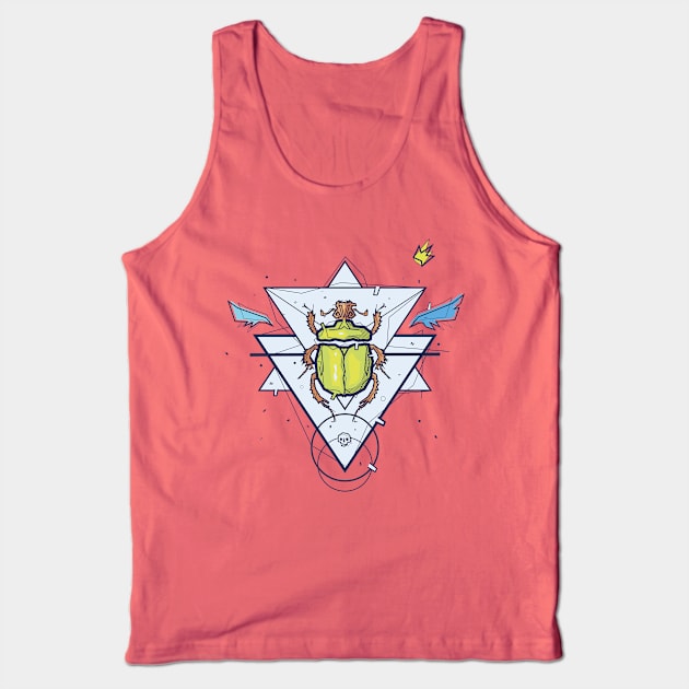 Graffiti Style Beetle and Triangles Tank Top by NJORDUR